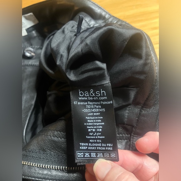 EUC BA&SH- Urban Black Leather Skirt. Size US 4 - Picture 8 of 11